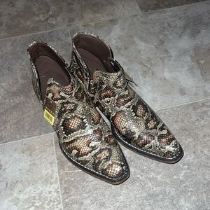 Snake Skin Roper Booties